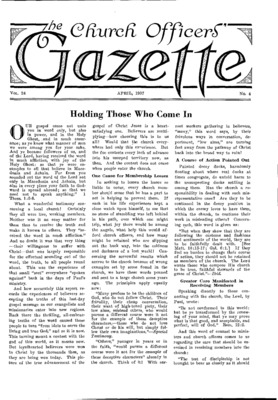 The Church Officers' Gazette | April 1, 1937