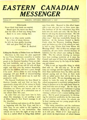 Eastern Canadian Messenger | February 1, 1927