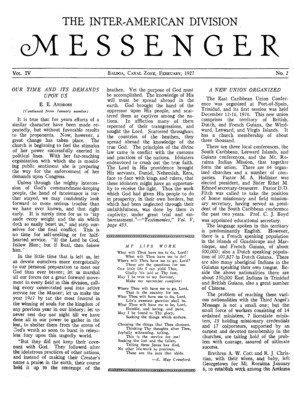 The Inter-American Division Messenger | February 1, 1927