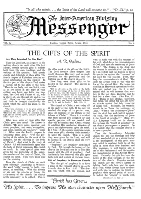 The Inter-American Division Messenger | April 1, 1933