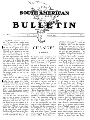 South American Bulletin | April 1, 1938