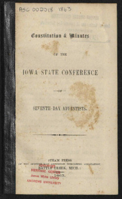 The Constitution And Minutes Of The Iowa State Conference