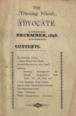 Training School Advocate | December 1, 1898