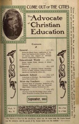 The Advocate of Christian Education | September 1, 1903