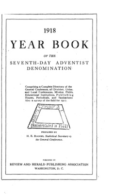 Seventh-day Adventist Yearbook | January 1, 1918