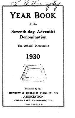 Seventh-day Adventist Yearbook | January 1, 1930